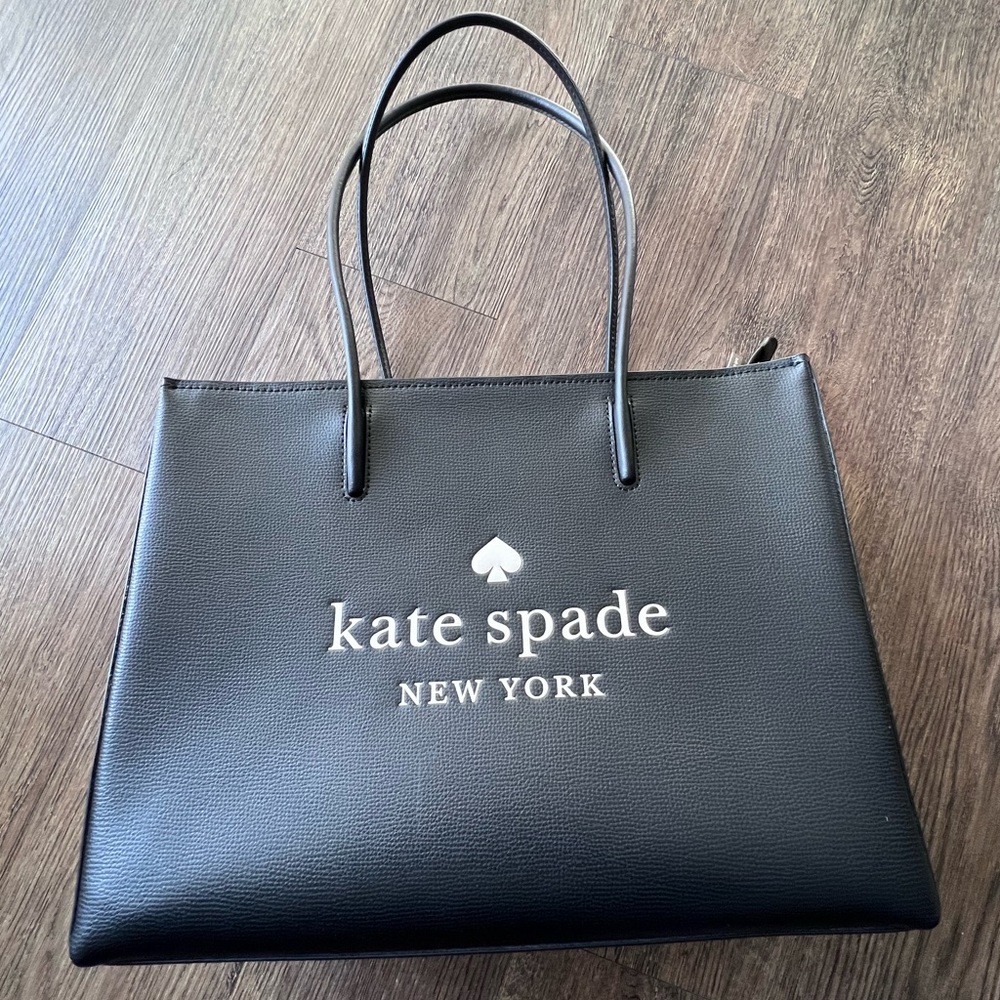New Kate Spade BLACK Trista Large Shopper Tote